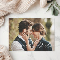 Elegantes Kalligrafisches Foto Save the Date