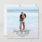 Elegantes Kalligrafisches Foto Save the Date Magneteinladung (Vorderseite)