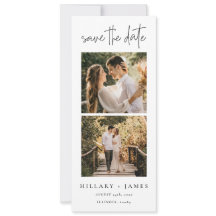 Elegantes Kalligrafisches Foto Save the Date Strei