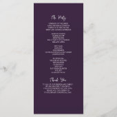 Elegantes kalligrafisches Hochzeitsprogramm Programm (Rückseite)