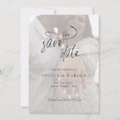 Elegantes Kalligrafisches Minimalistisches Foto Sa Einladung (Vorderseite)