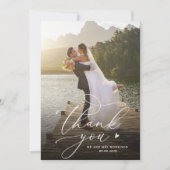 Elegantes Kalligrafisches Skript Custom Wedding Dankeskarte (Vorderseite)