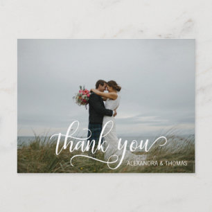 Elegantes Kalligrafisches Skript DANK YOU with FOT Postkarte