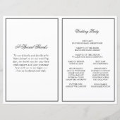 Elegantes kalligrafisches Skript-Faltprogramm (Rückseite)