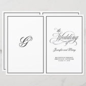 Elegantes kalligrafisches Skript-Faltprogramm (Vorne/Hinten)