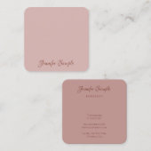 Elegantes Kalligrafisches Skript Modernes Template Quadratische Visitenkarte (Vorne/Hinten)