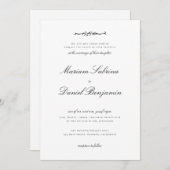 Elegantes Kalligrafisches Skript White Islamic Wed Einladung (Vorne/Hinten)