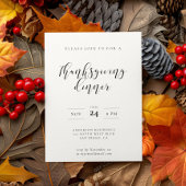 Elegantes Kalligraphie-Erntedank-Dinner Einladung
