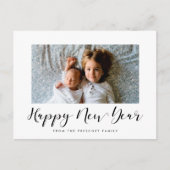 Elegantes Kalligraphie-Frohes Neues Jahr-Foto Postkarte (Vorderseite)