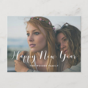 Elegantes Kalligraphie-Frohes New Year Holiday Fot Postkarte