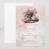 Elegantes Kalligraphie Shabby Chic Vintages Tee Pa Einladung (Vorne/Hinten)