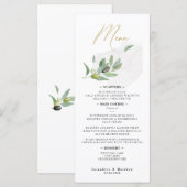 Elegantes Kalligraphieskript für die botanische Ol Menükarte (Vorne/Hinten)