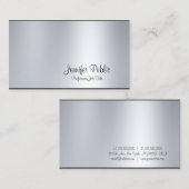 Elegantes Kalligraphieskript Silver Look Glam Schl Visitenkarte (Vorne/Hinten)