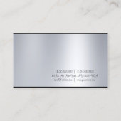 Elegantes Kalligraphieskript Silver Look Glam Schl Visitenkarte (Rückseite)