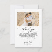 Elegantes kalligraphisches Herz 3 Foto Collage Wed Dankeskarte (Rückseite)