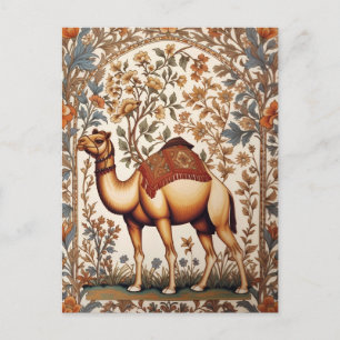 Elegantes Kamel William Morris Inspiriert Floral Postkarte