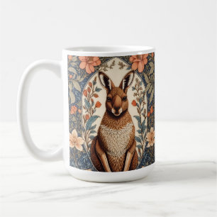 Elegantes Känguru, inspiriert von William Morris Kaffeetasse