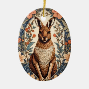 Elegantes Känguru, inspiriert von William Morris Keramik Ornament