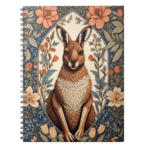 Elegantes Känguru, inspiriert von William Morris Notizblock