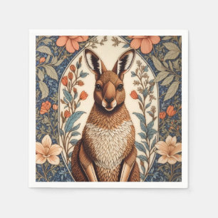 Elegantes Känguru, inspiriert von William Morris Serviette