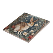 Elegantes Kaninchen Gerahmt von Blume und Blätter Fliese (Seite)