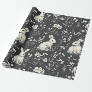 Elegantes Kaninchen-Toile-Floral-Vintage-Muster Geschenkpapier