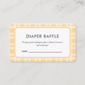 Elegantes Kariertes Baby Duwer Diaper Raffle Ticke Begleitkarte (Vorderseite)