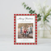 Elegantes Kariertes Foto Weihnachten (Stehend Vorderseite)