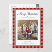 Elegantes Kariertes Foto Weihnachten (Vorne/Hinten)