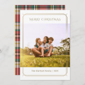 Elegantes Kariertes Foto Weihnachten (Vorne/Hinten)