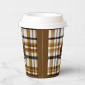 Elegantes Kariertes Logo | Modernes, stilvolles Bu Pappbecher (Rechts)