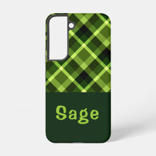 Elegantes kariertes Monogramm-Handyhülle in Erbsen Samsung Galaxy Hülle