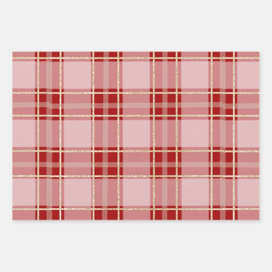 Elegantes Kariertes Muster Geschenkpapier Set (Vorderseite)