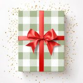 Elegantes Kariertes Muster im Grünen Geschenkpapier