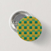 Elegantes kariertes Muster in Grün und Gold Button (Vorne & Hinten)
