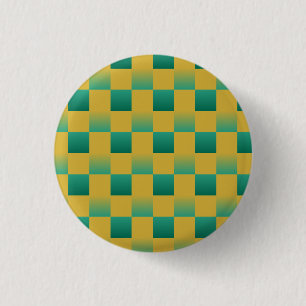 Elegantes kariertes Muster in Grün und Gold Button