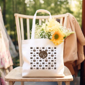 Elegantes kariertes Muster Jumbo Stoffbeutel