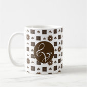 Elegantes kariertes Muster Kaffeetasse (Links)