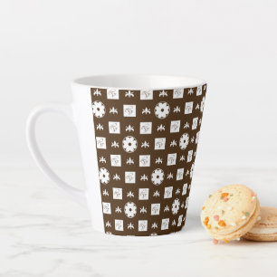 Elegantes kariertes Muster Milchtasse
