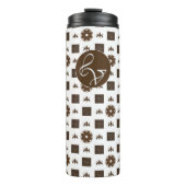 Elegantes kariertes Muster Thermosbecher (Vorderseite)