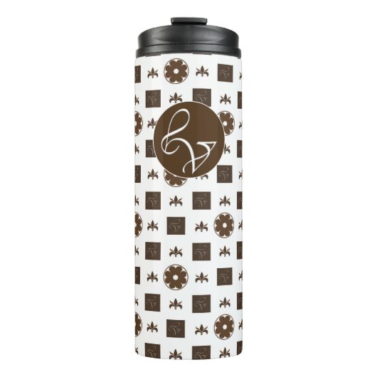 Elegantes kariertes Muster Thermosbecher (Vorderseite)