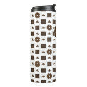 Elegantes kariertes Muster Thermosbecher (Nach links gedreht)