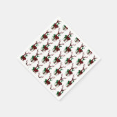 Elegantes Kariertes Rentier-Paar Red & Green Buffa Serviette (Ecke)