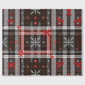 Elegantes Kariertes Weihnachtsmuster Geschenkpapier (Flach)