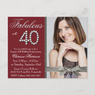 Elegantes karminrotes rotes Glitzer-diamante de Einladung