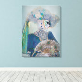 Elegantes Karnevalskostüm, Venedig Leinwanddruck (Insitu (Holzboden))