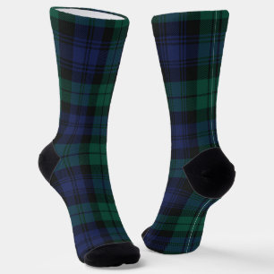 Elegantes Karo-Klassiker Rustikal Grün Tartan Socken