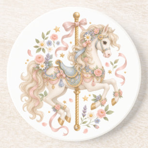Elegantes Karussellpferd französisches Märchen Getränkeuntersetzer