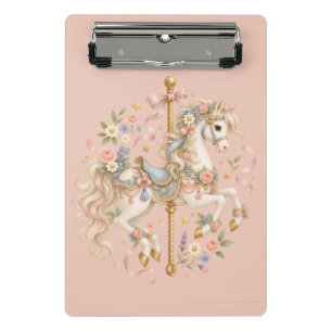 Elegantes Karussellpferd französisches Märchen Mini Klemmbrett