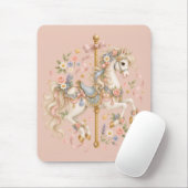 Elegantes Karussellpferd Französisches Märchen Mousepad (Mit Mouse)